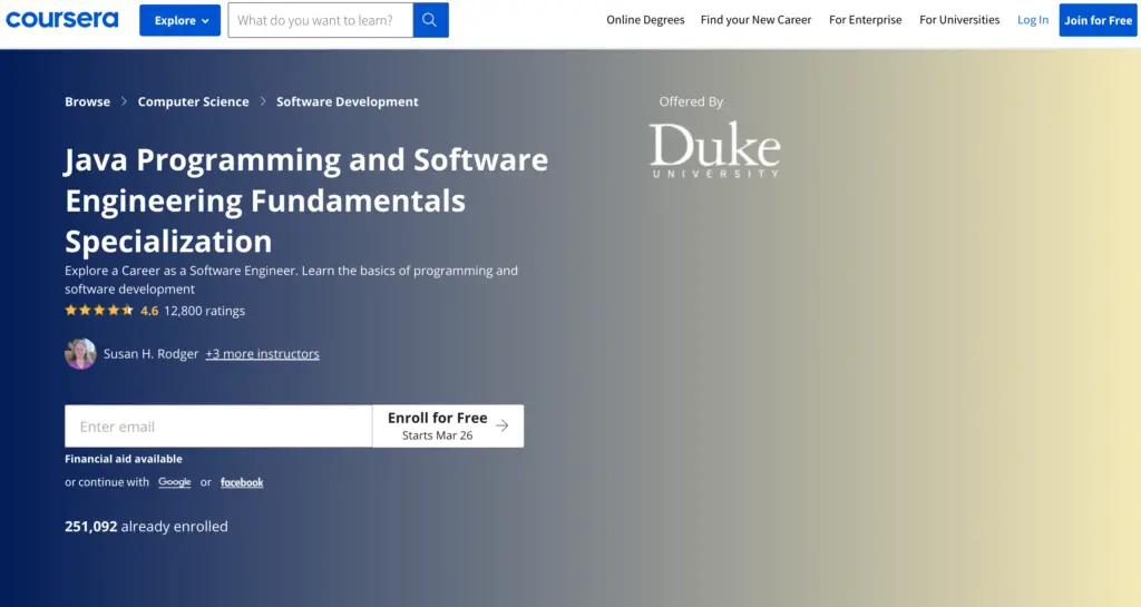 Java Programming by Coursera